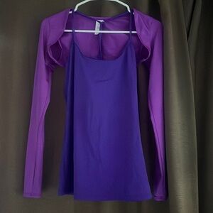 Weissman purple dance tank with shoulder cover